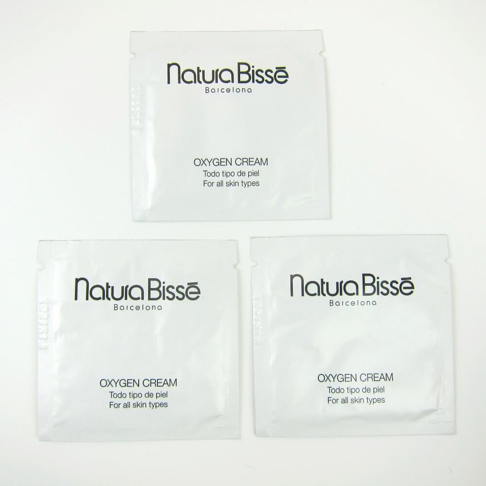 Natura Bisse Oxygen Cream Moisturize & Brighten 2ml Travel Packs Lot of 3 NEW